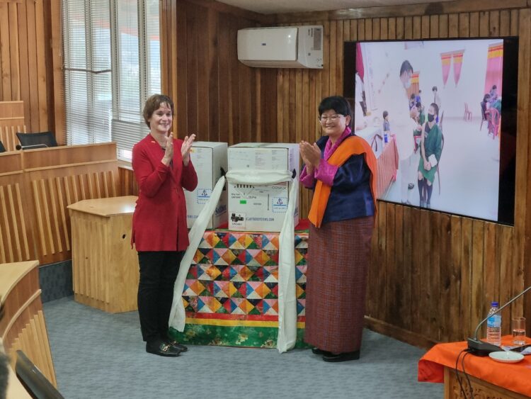 309997891_462185029271241_3293457970340069483_n CDA Lacina at a vaccine handover event with Bhutan’s Ministry of Health, as the U.S. delivers an additional 51,480 doses to Bhutan.