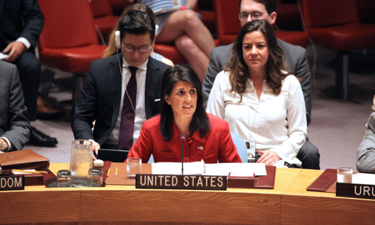 Ambassador Haley delivers remarks at an emergency UN Security Council meeting, July 5, 2017