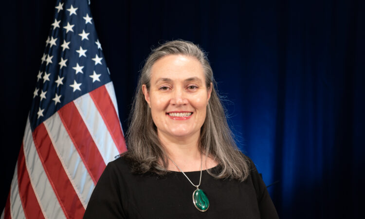 A front facing photo of Consul general of Kolkata Melinda Pavek