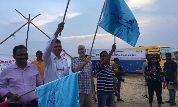 U.S. Consulate General and Partners Conduct Beach Cleanup at Besant Nagar, Chennai