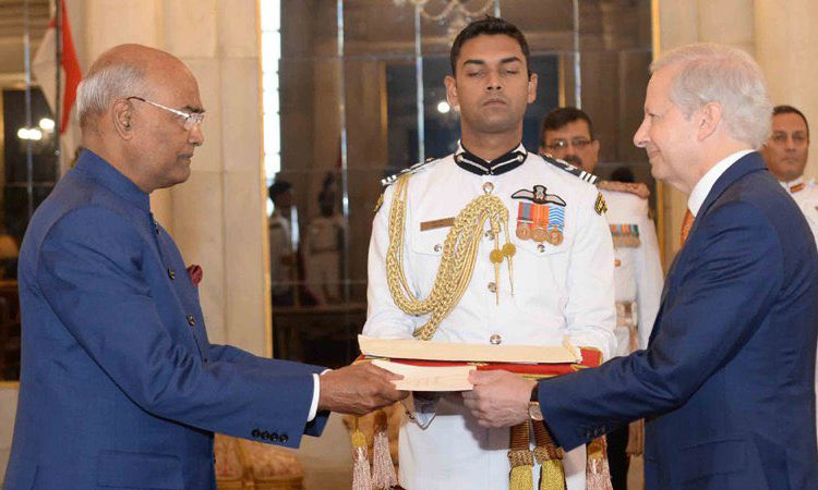 Ambassador presented credentials to #PresidentKovind at Rashtrapati Bhawan